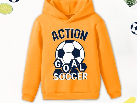 Stylish Kids Orange Soccer Hoodie Online Sale