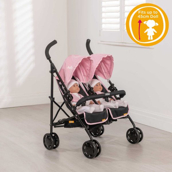 Joie Aire Twin Dolls Stroller - Pink & Black Discount