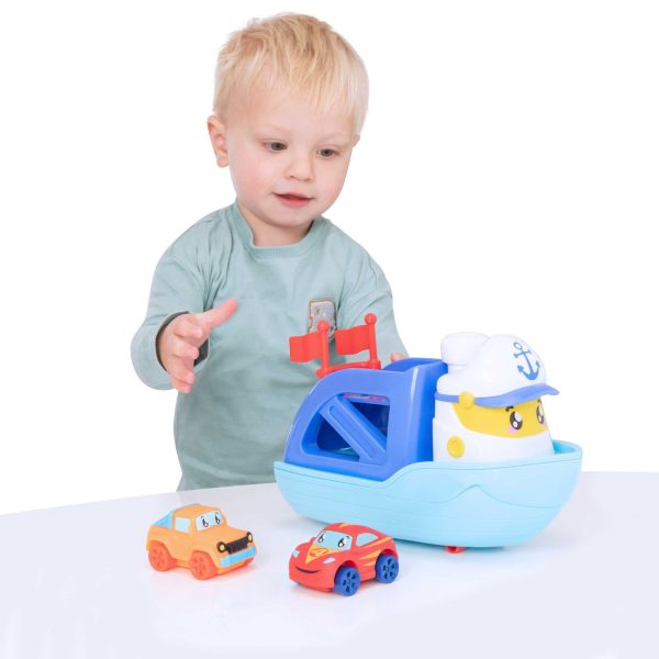 Tiny Teamsterz Ferry Boat Playset | Includes 2 Soft Touch Cars For Cheap