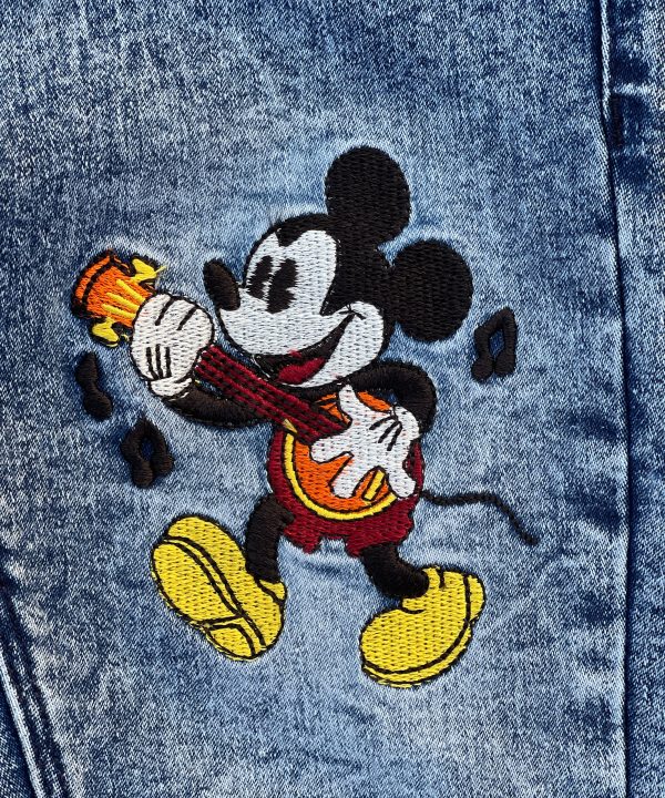 Rock and Roll Style with Kids  Blue Jeans - Mickey Guitar Embroidery Discount