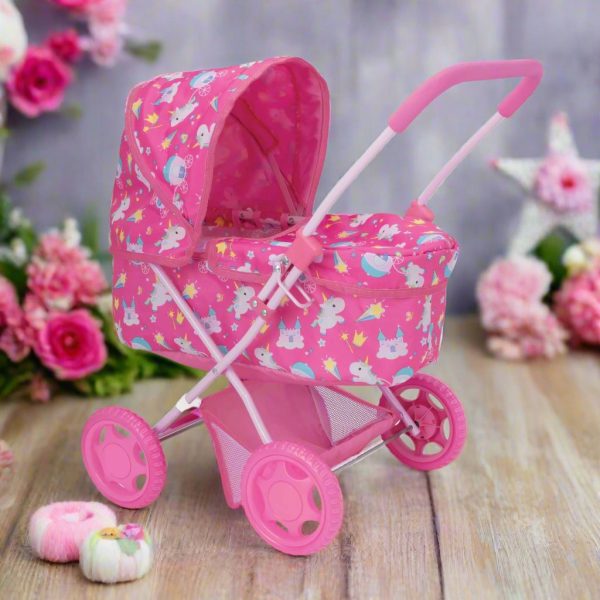 Baby Chic Junior Sweetie Dolls Pram with Unicorn Pattern For Discount