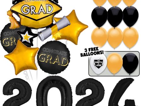 2024 Goin  for the Gold Grad! Graduation Balloons Bouquet Kit Fashion