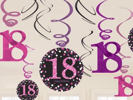 18 Pink Sparkling Celebration Swirl Decoration Online Hot Sale