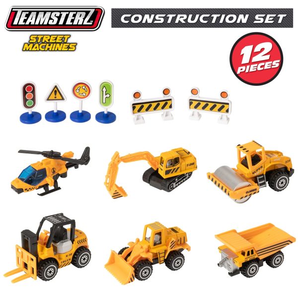 Teamsterz Street Machines Construction Playset | 12 Piece Construction Playset Online now