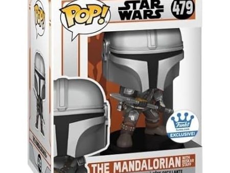 STAR WARS: MANDALORIAN WITH BESKAR STAFF - FUNKO POP!-EXCLUSIVE Hot on Sale