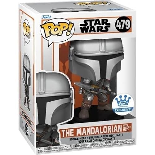 STAR WARS: MANDALORIAN WITH BESKAR STAFF - FUNKO POP!-EXCLUSIVE Hot on Sale